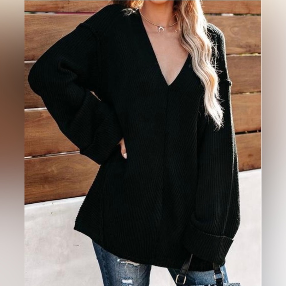 VICI Black Diamond V-Neck Knit Sweater size L